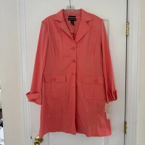 NWT Norton McNaughton Medium Trench Coat in Cantaloupe Color